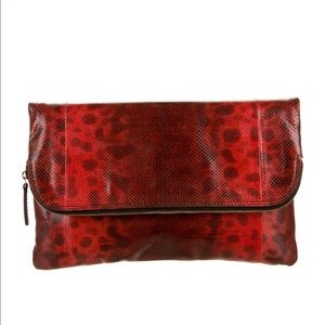 Zagliani Red Python Clutch